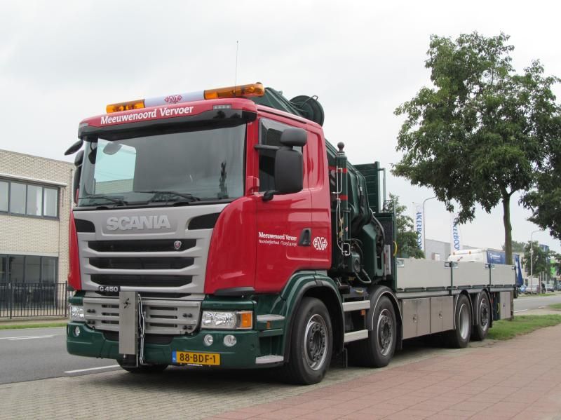 Scania G450 Euro 6 bakwagen voor Meeuwenoord groep uit  Noordwijkerhout