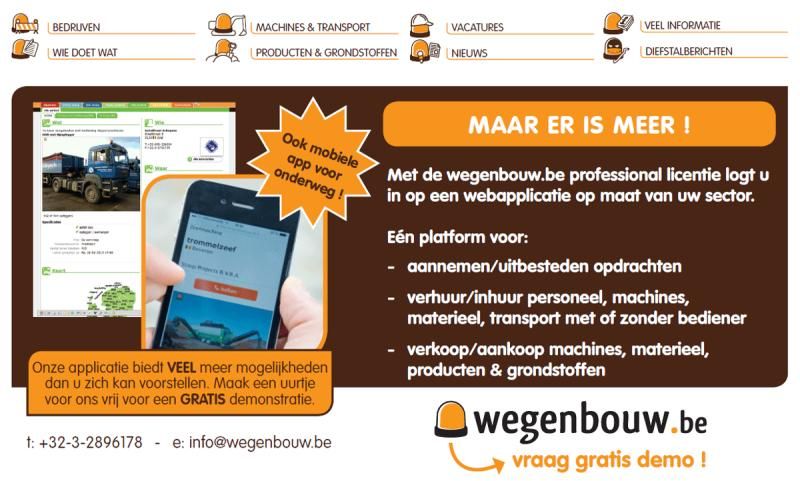 één platform voor zowel projecten, machines & materieel, grondstoffen & producte, ... verkoop, verhuur, aannemen, ...