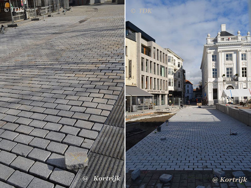 Portugese graniet Granja - Grote Markt Kortrijk