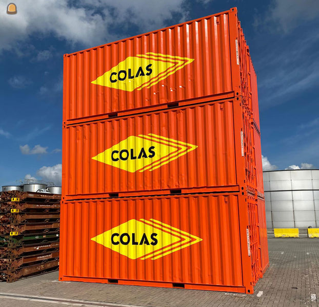 6 container 20’ft werd afgeleverd aan Colas Sud Ouest