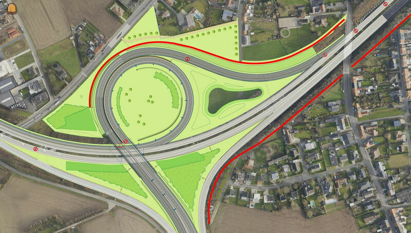 Trompetaansluiting A19 x R8 Kortrijk