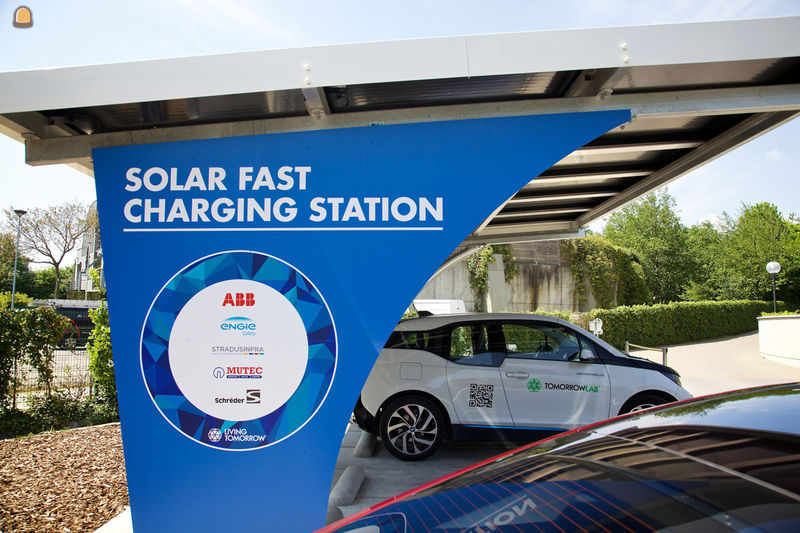 het Solar Fast Charging Station van Living Tomorrow in Vilvoorde 